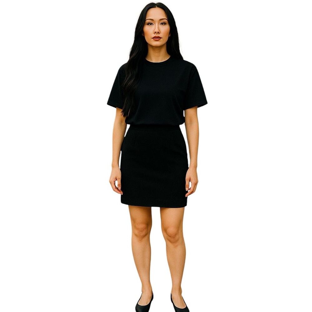 Antonio Melani Bitsy Wool Blend Lined Black Pencil Skirt Women's 10